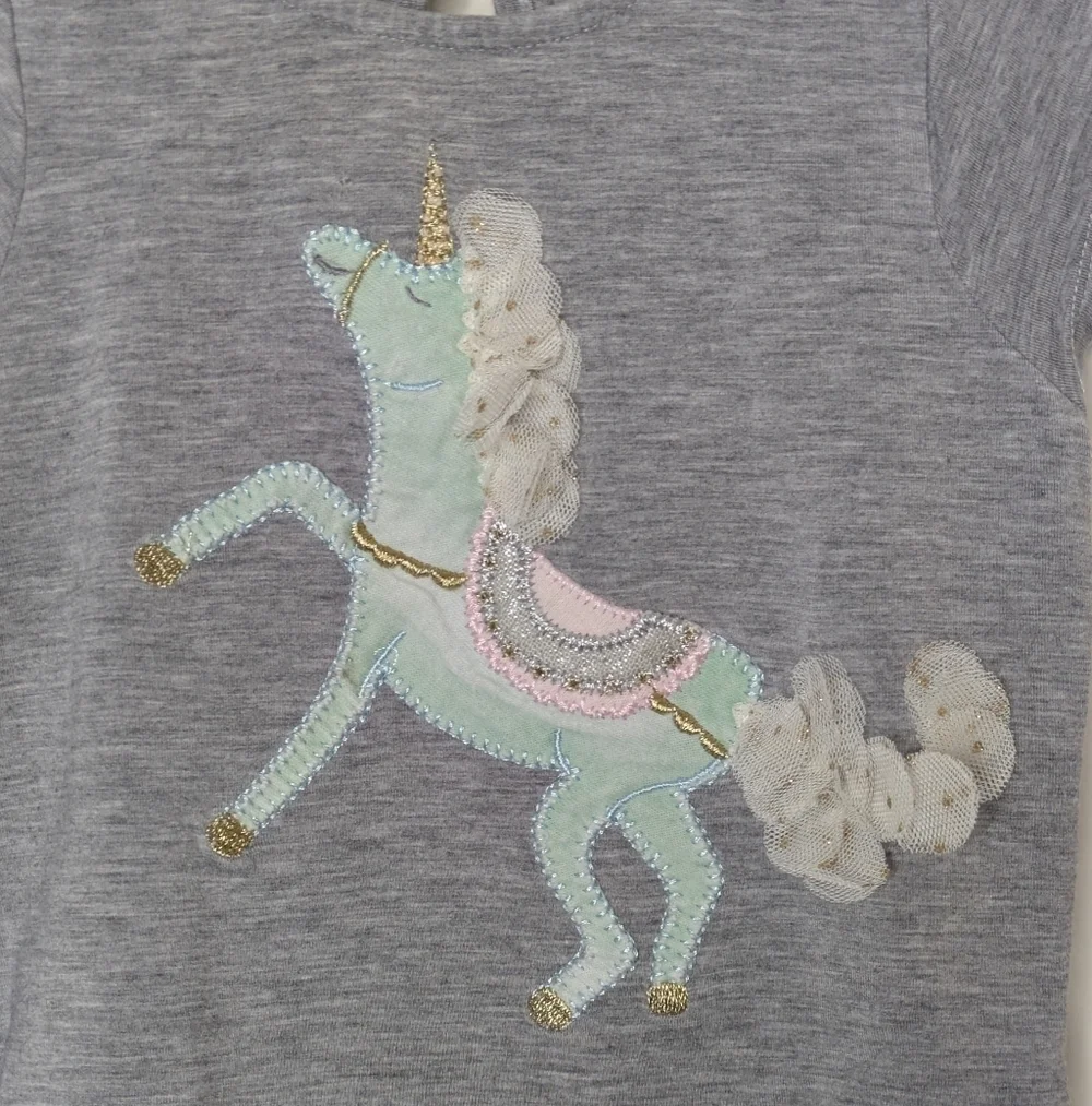 Mud Pie Unicorn Shirt 12-18m